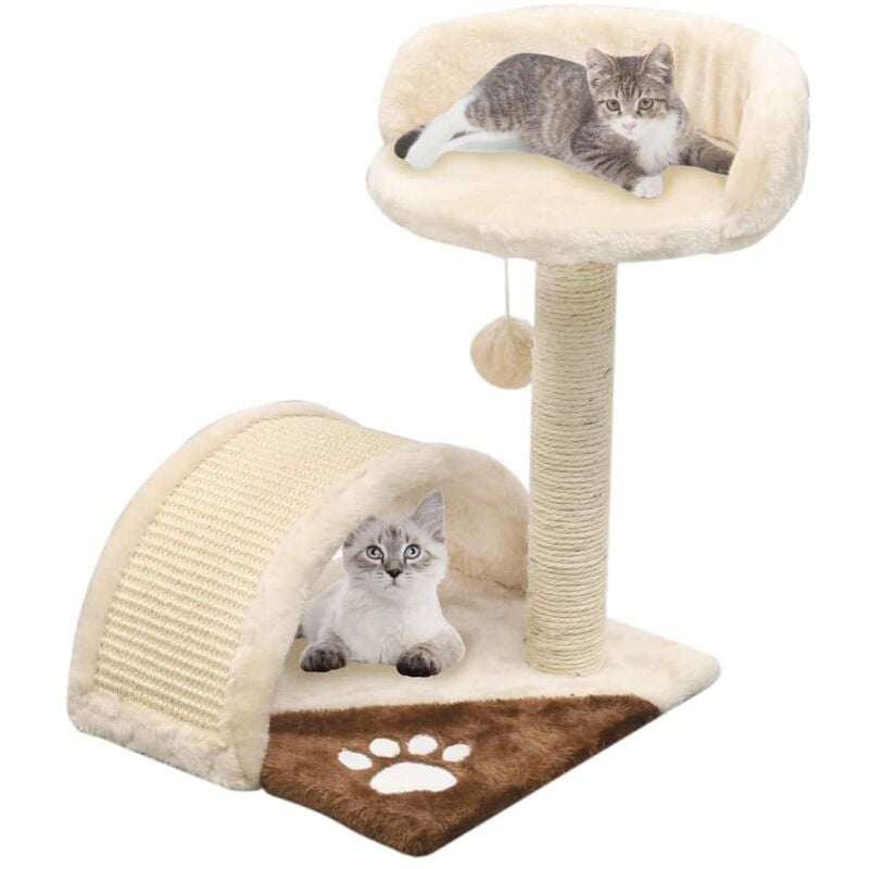 

Rascador para gatos con poste de sisal 40 cm beige y marrón