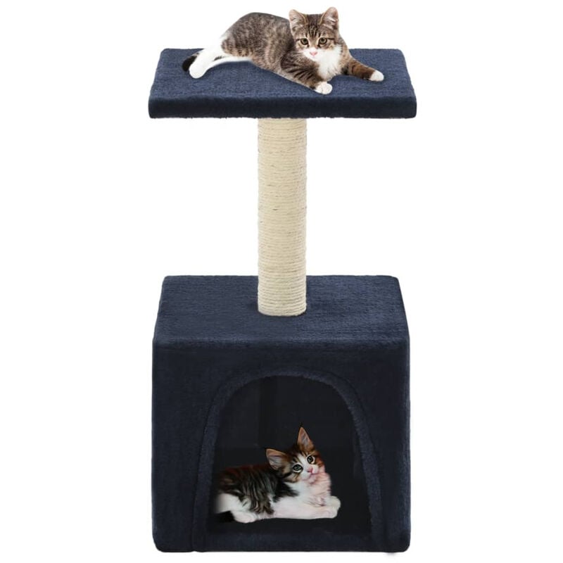 

Asupermall - Rascador para gatos con poste de sisal 55 cm azul oscuro
