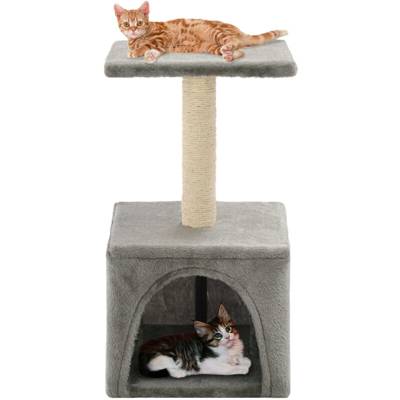

Asupermall - Rascador para gatos con poste de sisal 55 cm gris