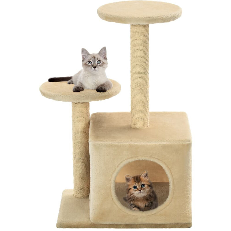 

Rascador para gatos con poste de sisal 60 cm beige