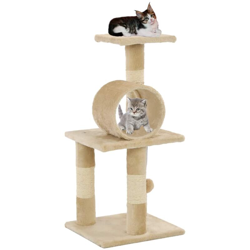 

Rascador para gatos con poste de sisal 65 cm beige