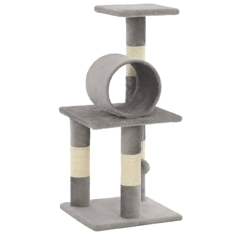 

vidaXL Rascador para Gatos con Poste de Sisal 65 cm Gris - Gris