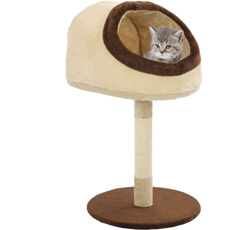 

Rascador para gatos con poste de sisal 72 cm beige y marron