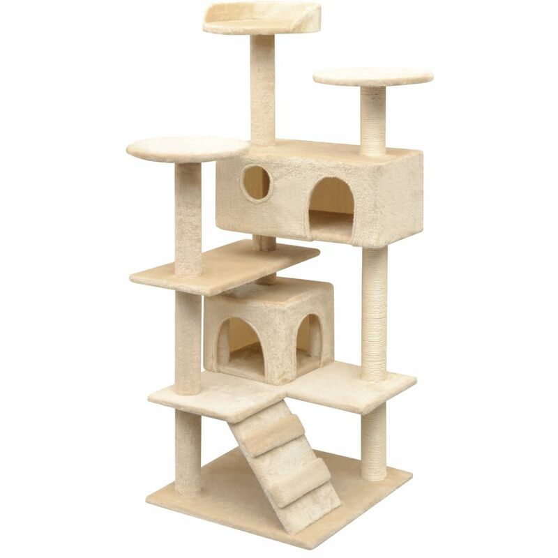 

Happyshopping - Rascador para gatos con poste rascador de sisal 125 cm beige