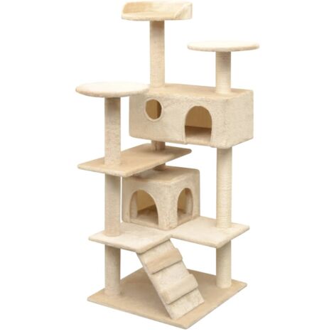 Rascador para gatos con poste rascador de sisal 125 cm beige