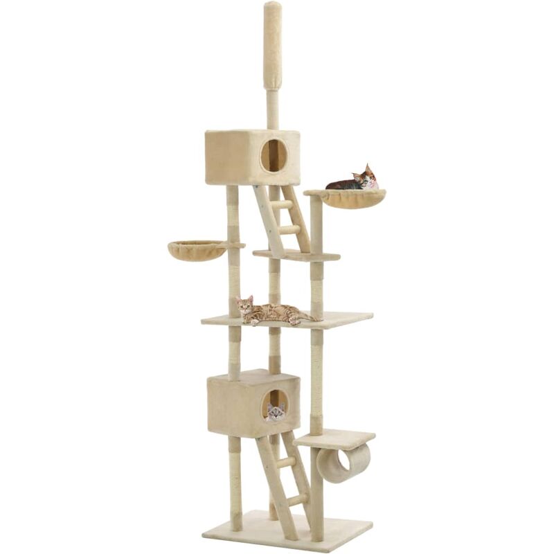 

Rascador para gatos con poste rascador de sisal 230-260 cm beige - Beige