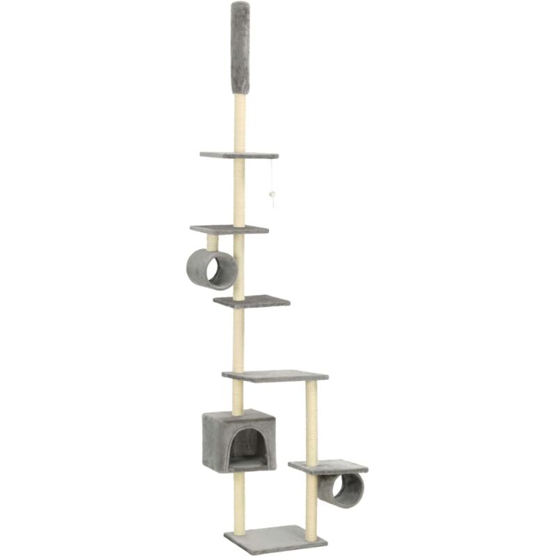 

vidaXL Rascador para Gatos con Poste de Sisal 260 cm Gris - Gris