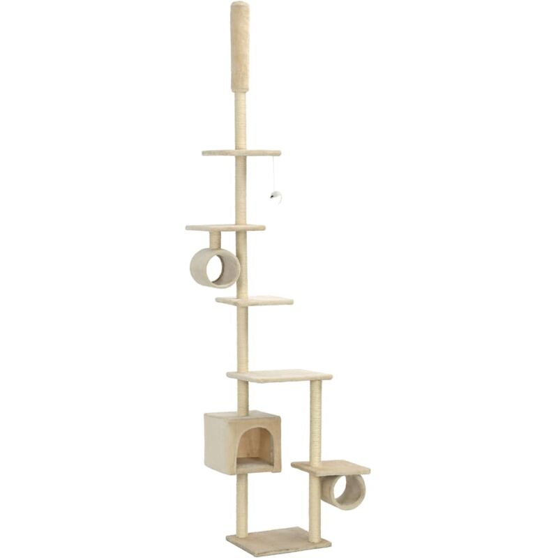 

vidaXL Rascador para gatos con poste rascador de sisal 260 cm beige - Beige