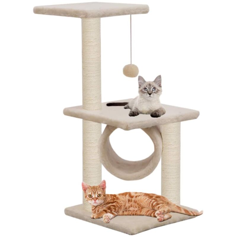 

Rascador para gatos con poste rascador de sisal 65 cm beige