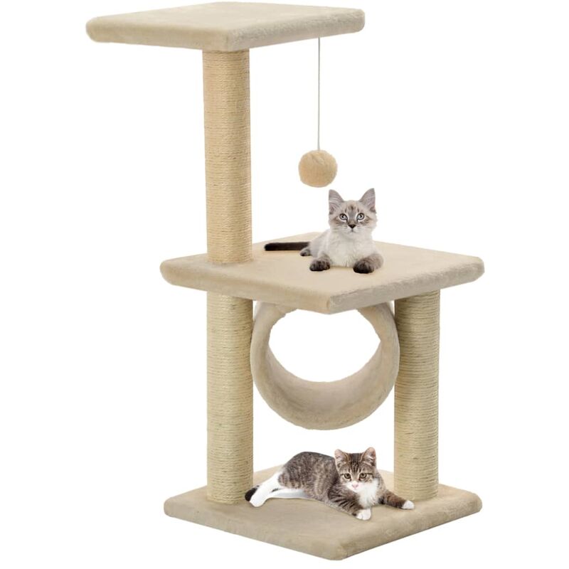 

Rascador para gatos con poste rascador de sisal 65 cm beige - Beige
