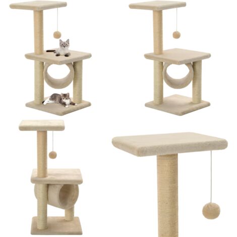 Rascador para gatos con poste rascador de sisal 65 cm beige - Poste rascador - Poste para gatos