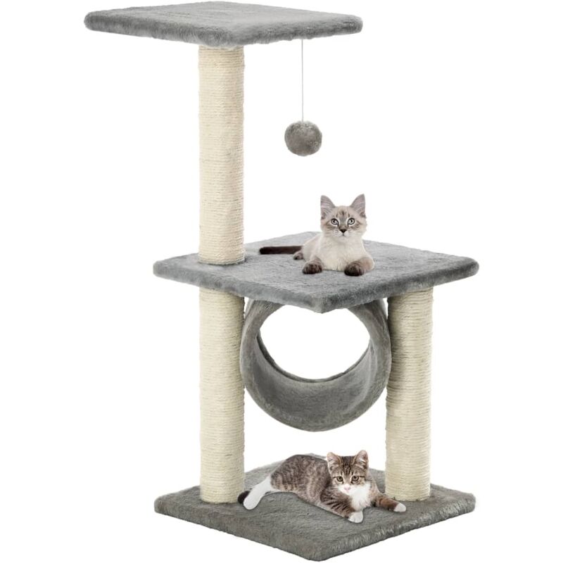 

Rascador para gatos con poste rascador de sisal 65 cm gris - Gris
