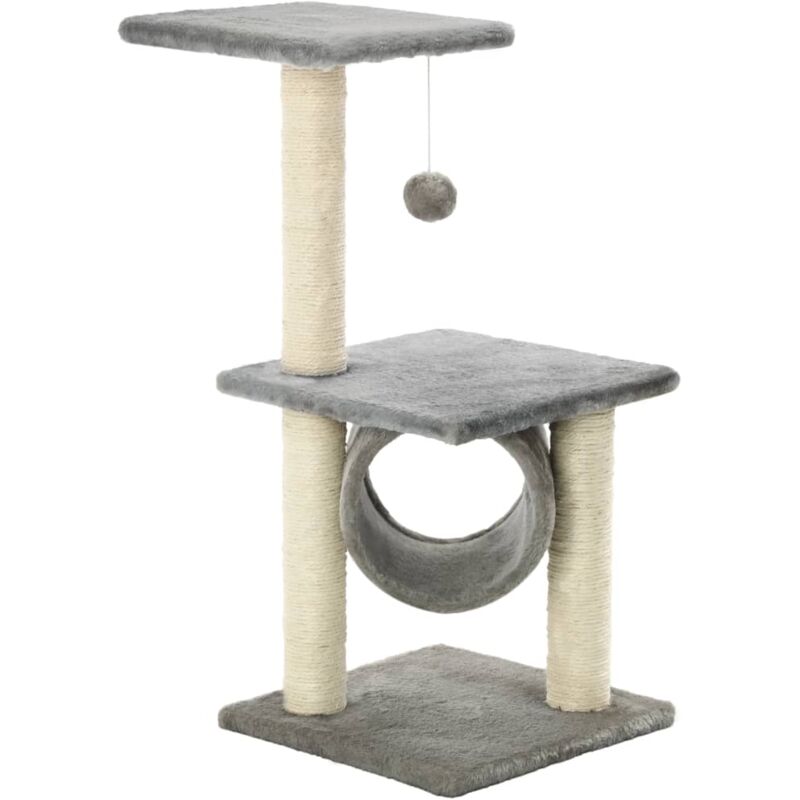 

vidaXL Rascador para Gatos con Poste de Sisal 65 cm Gris - Gris