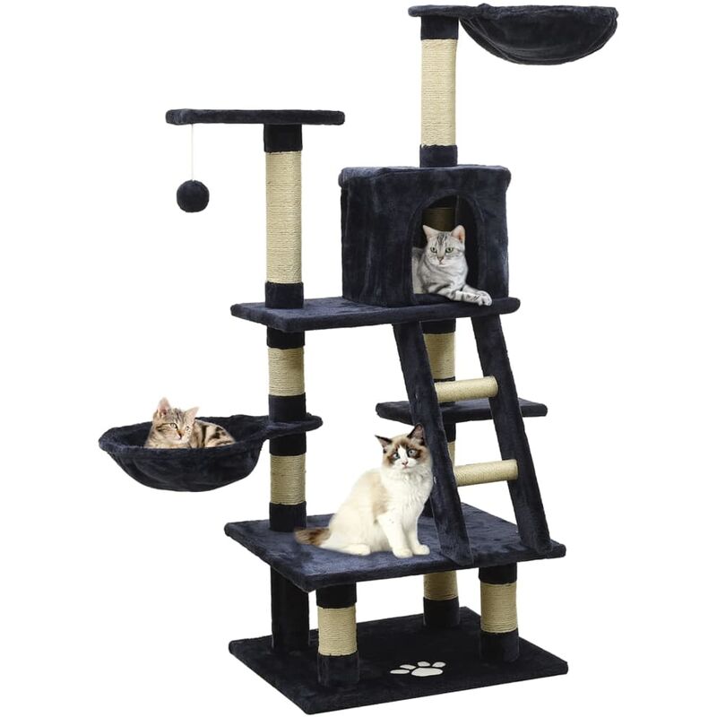 

Rascador para gatos con postes de sisal 122 cm azul