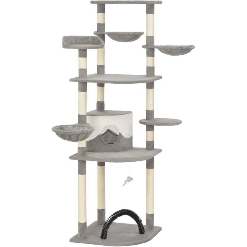 

Rascador para gatos con postes de sisal 190 cm gris
