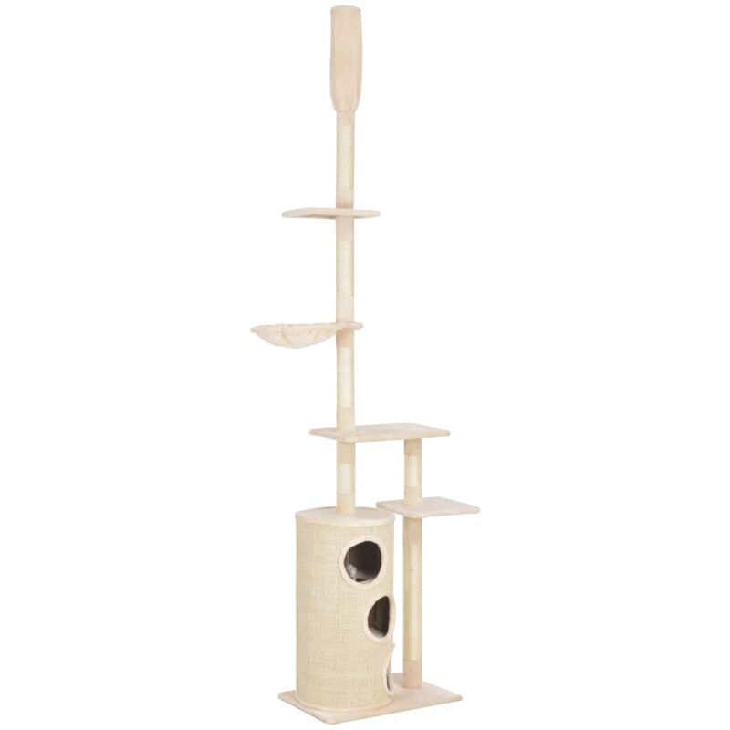 

Rascador para gatos con postes de sisal 260 cm beige