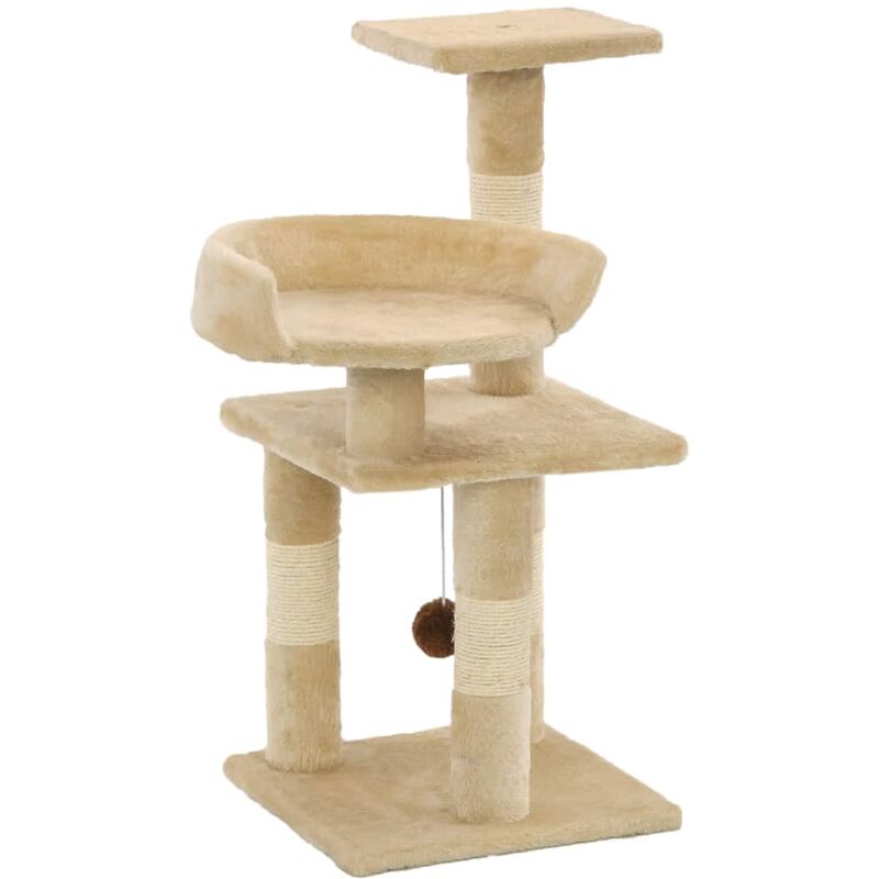

Rascador para gatos con postes de sisal 65 cm beige