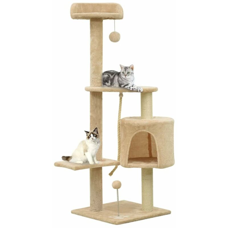 

Rascador para gatos con postes de sisal beige 120 cm