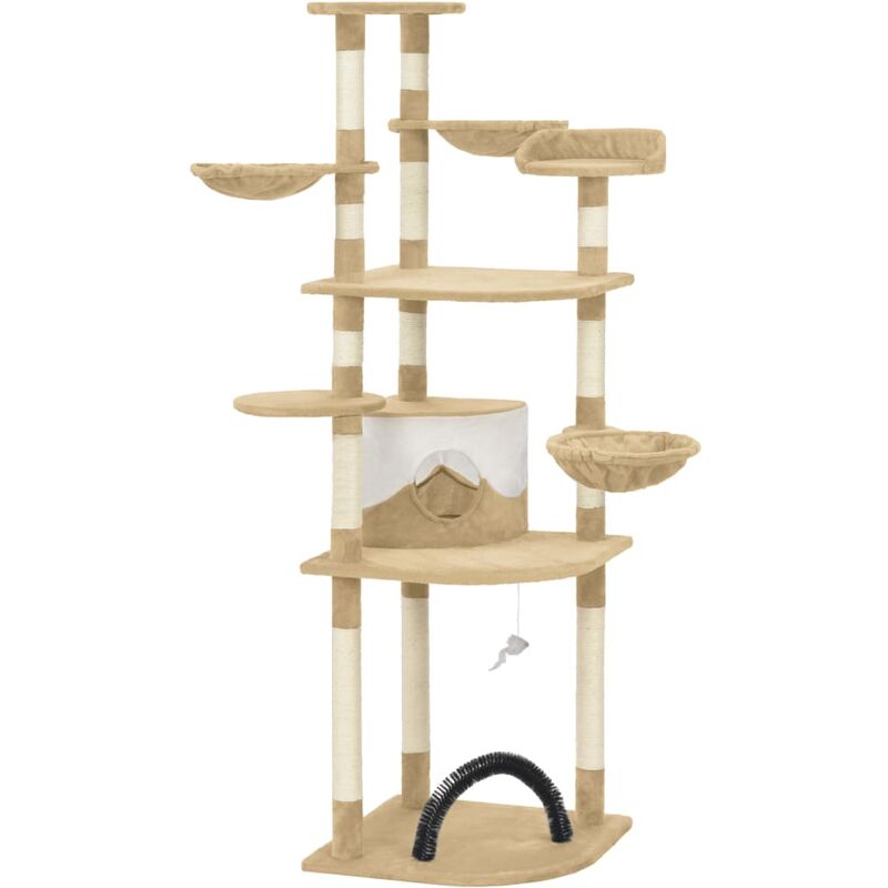 

vidaXL Rascador para gatos con postes de sisal beige 190 cm - Beige