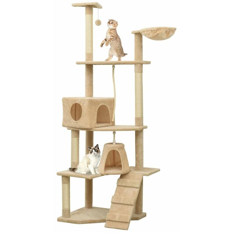 

Happyshopping - Rascador para gatos con postes de sisal beige 191 cm
