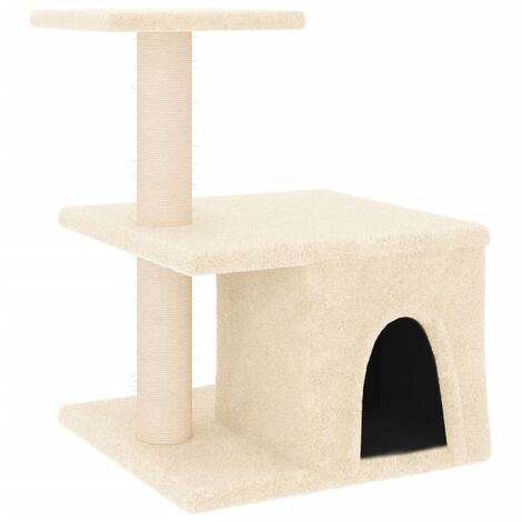 Rascador para gatos con postes de sisal color crema 48 cm vidaXL