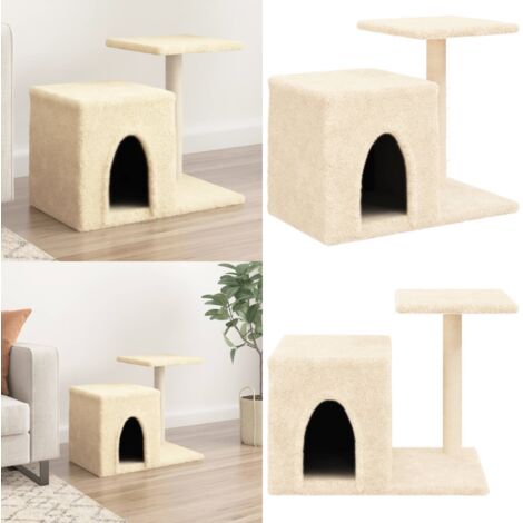 Rascador para gatos con postes de sisal color crema 50,5 cm - Poste de sisal - Juego de rascadores para gatos