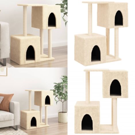 Rascador para gatos con postes de sisal color crema 86 cm - Postes de sisal - Gato