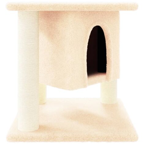 Rascador para gatos con postes de sisal crema 37 cm vidaXL