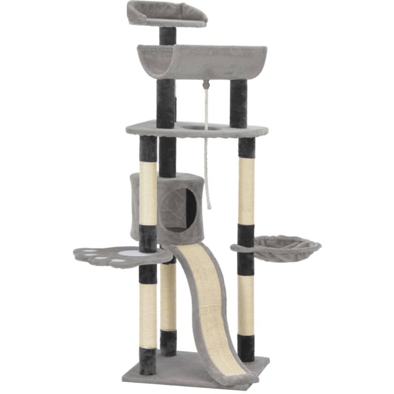 

vidaXL Rascador para gatos con postes de sisal gris 145 cm - Gris