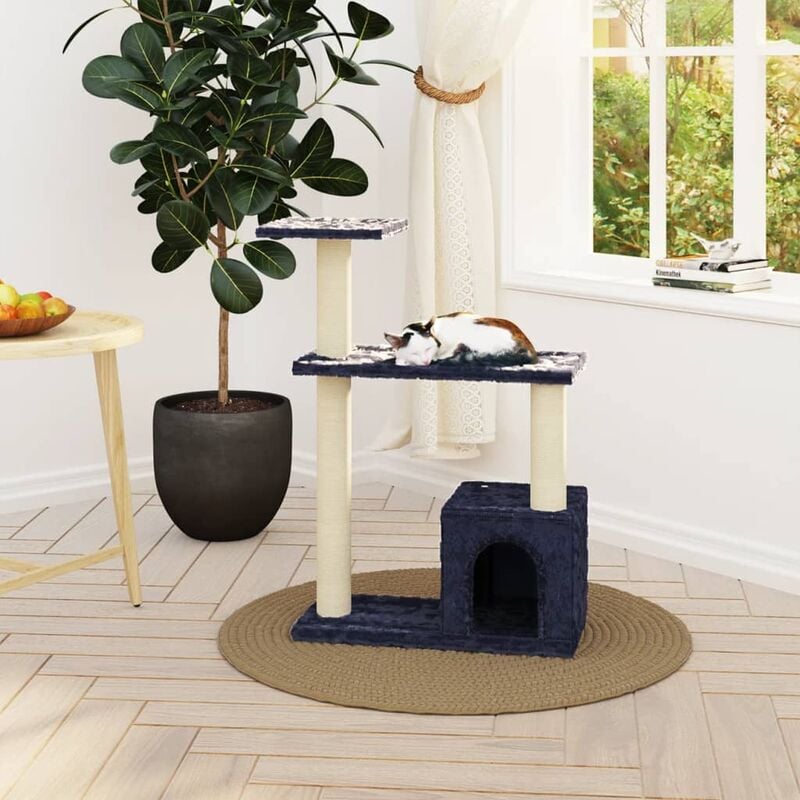 

Rascador para gatos con postes de sisal gris oscuro 70 cm