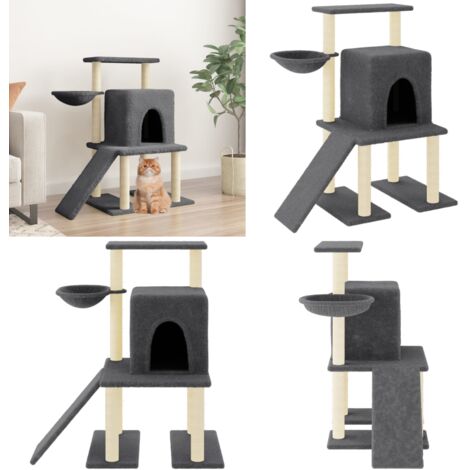 Rascador para gatos con postes de sisal gris oscuro 96,5 cm - Postes de sisal - Juego de rascadores