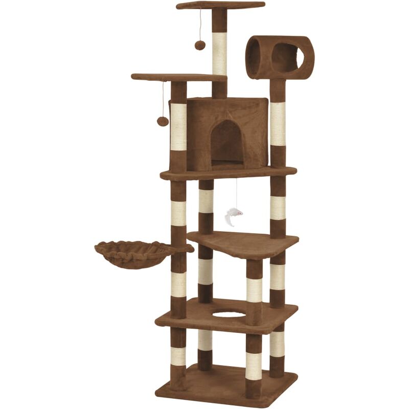 

vidaXL Rascador para gatos con postes de sisal marrón 165 cm - Marrón