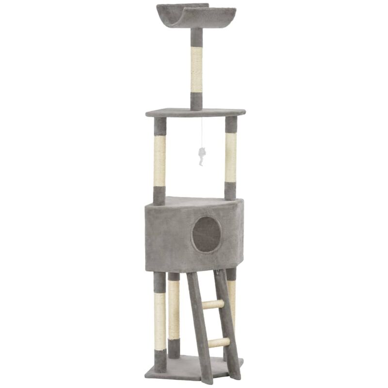 

vidaXL Rascador para gatos con postes de sisal gris 180 cm - Gris