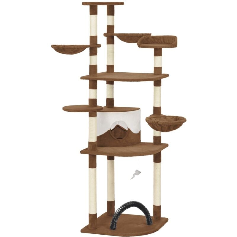 

Rascador para gatos con postes de sisal marrón 190 cm