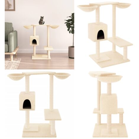 Rascador para gatos con postes para rascar color crema 82 cm - Poste para rascar - Gato