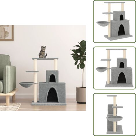Rascador para gatos con postes - vidaXL Rascador para gatos con postes de sisal gris claro 83 cm - Rascador para gatos todo en uno