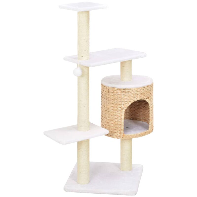 

Happyshopping - Rascador para gatos de hierba marina con poste de sisal