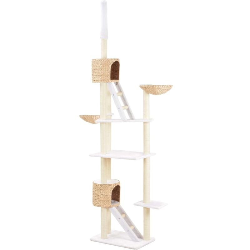 

Rascador para gatos de hierba marina con poste de sisal