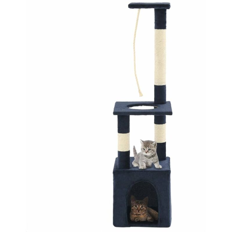 

Rascador para gatos poste rascador de sisal 109 cm azul oscuro