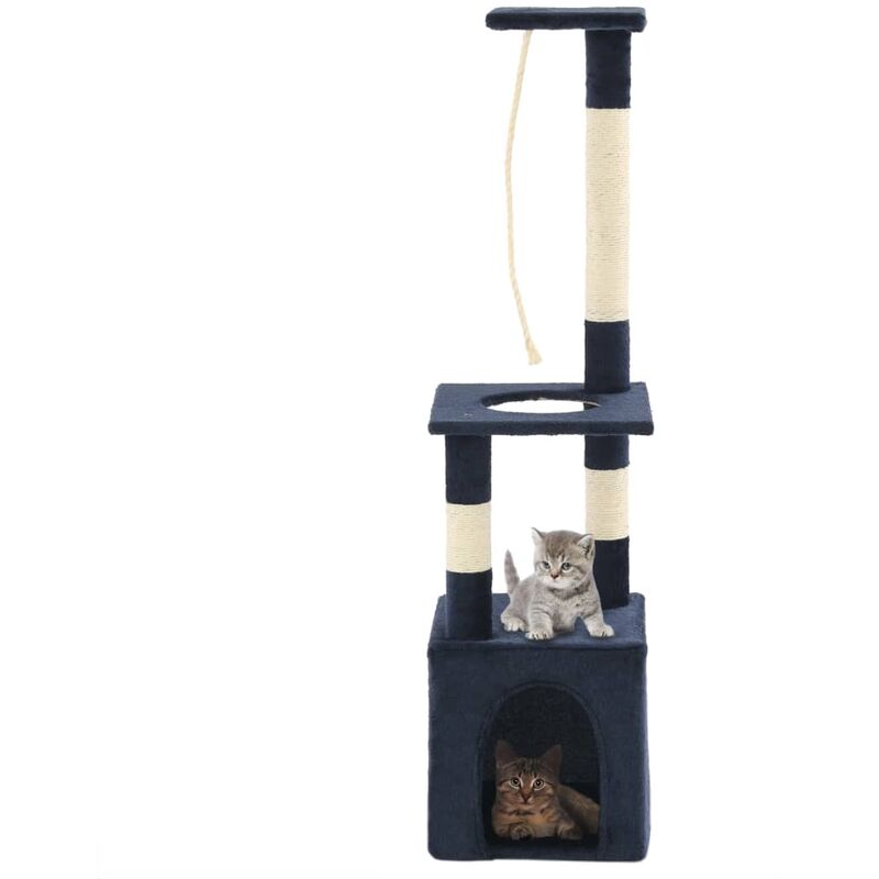 

Rascador para gatos poste rascador de sisal 109 cm azul oscuro