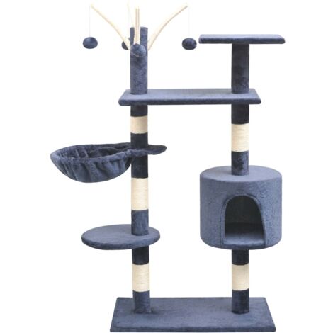 Rascador para gatos poste rascador de sisal 125 cm azul oscuro