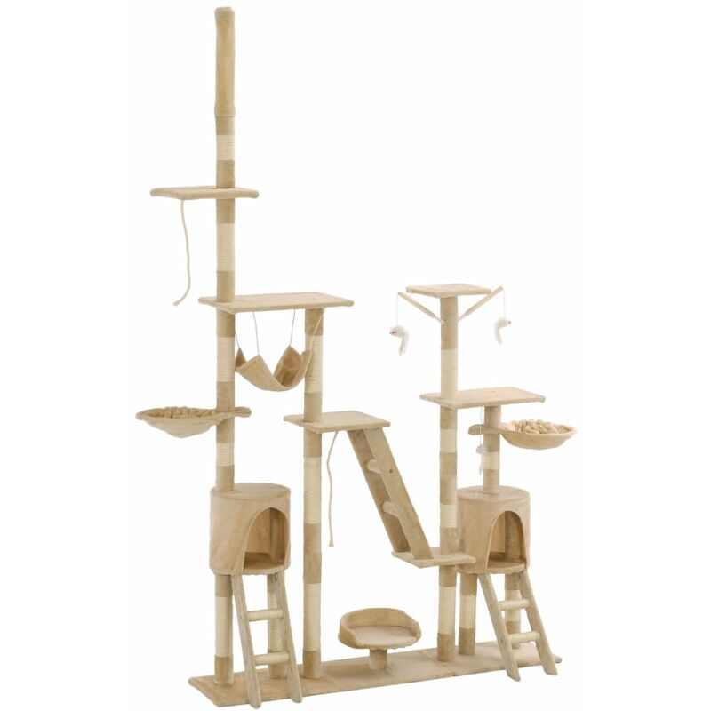 

Rascador para gatos poste rascador de sisal 230-250 cm beige