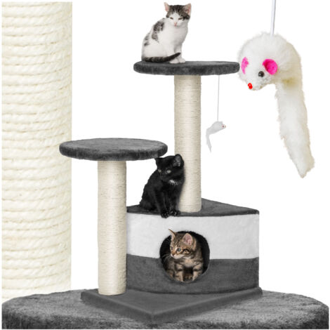 Rascador para gatos Tommy - árbol rascador para gatos, parque de juegos para gatos con columnas de sisal, juguete para gatos con casetas