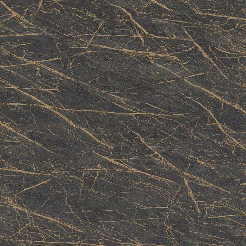 Factory Marble Charcoal Gold Wallpaper Metallic Paste The Wall Blown Vinyl - Rasch