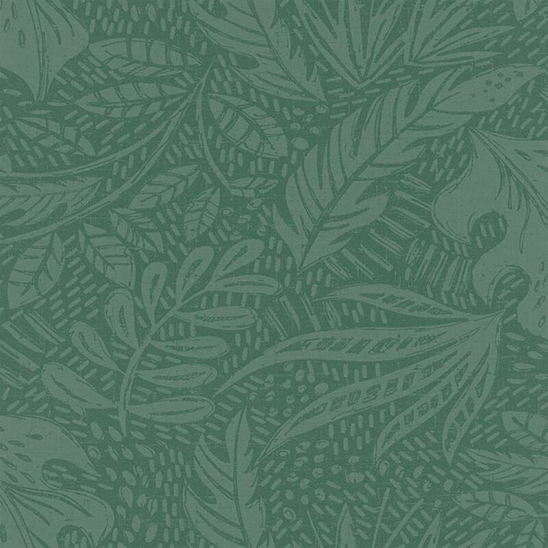 Foliage Leaves Emerald Green Wallpaper Modern Contemporary Paste The Wall - Rasch