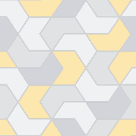 Rasch Geometric Hex Yellow Grey Wallpaper Wl 270341