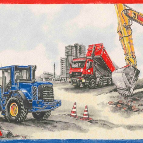 Rasch Papierborte 293609 Kids & Teens II baustelle 5 x 0,255 m Kindertapeten