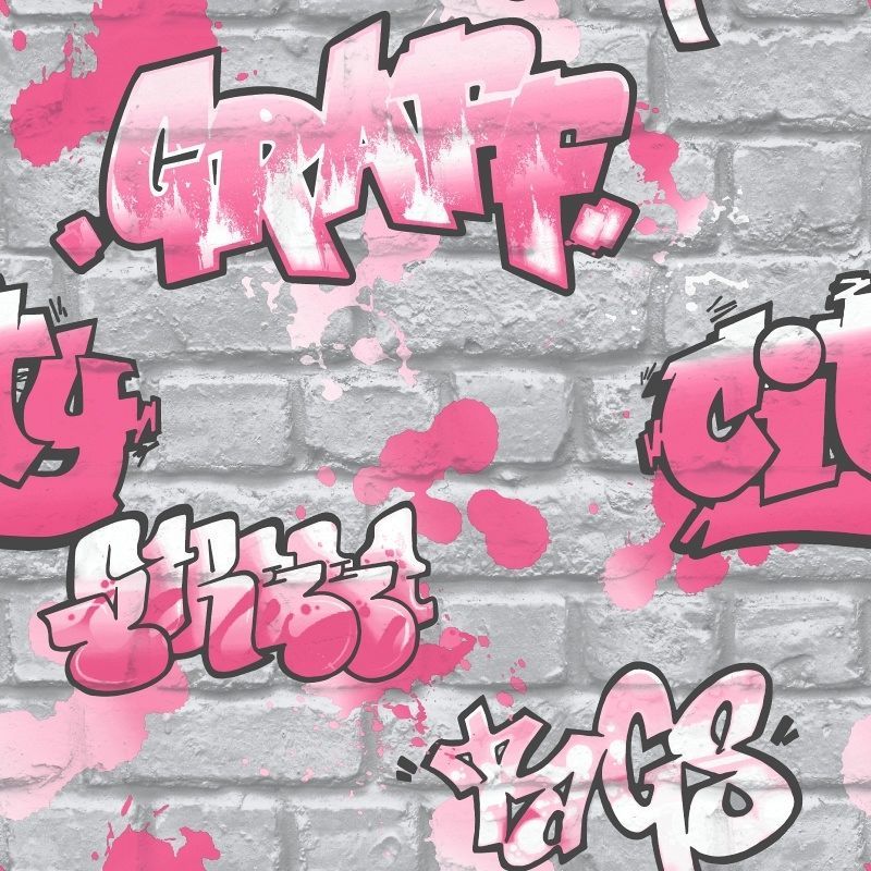 Rasch Pink Graffiti  Wallpaper 237818