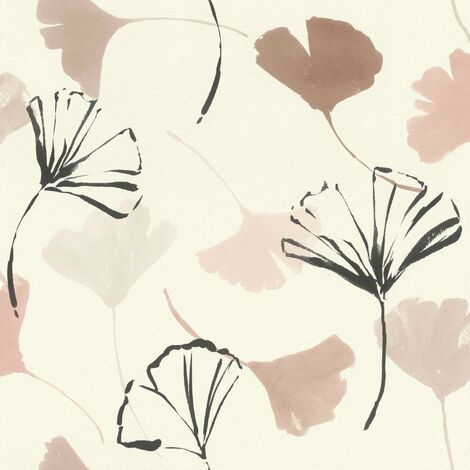 Rasch  Rhapsody  690118  Vliestapete  Botanisch  10.05 x 0.53 m  Weiß  Schwarz  Rosa  Wohnzimmer  Flur  Büro  Küche  Wohnräume