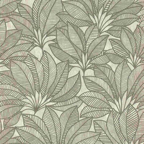 Rasch Selection 542653 Vliestapete Botanisch 10.05 x 0.53 m Beige Braun Wohnzimmer Flur Büro Küche Wohnräume